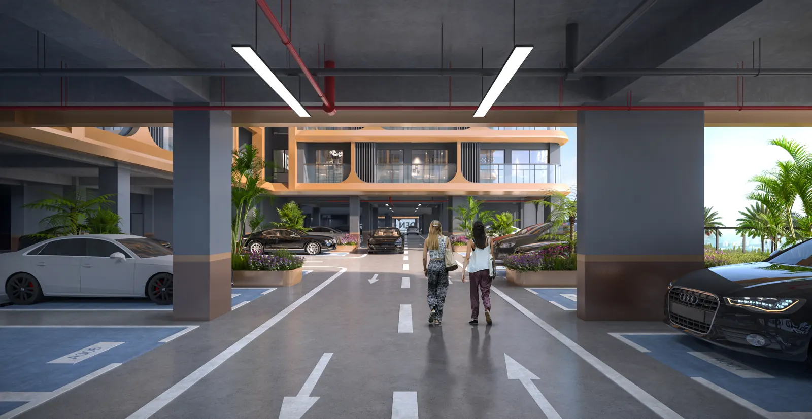 Ground-level parking