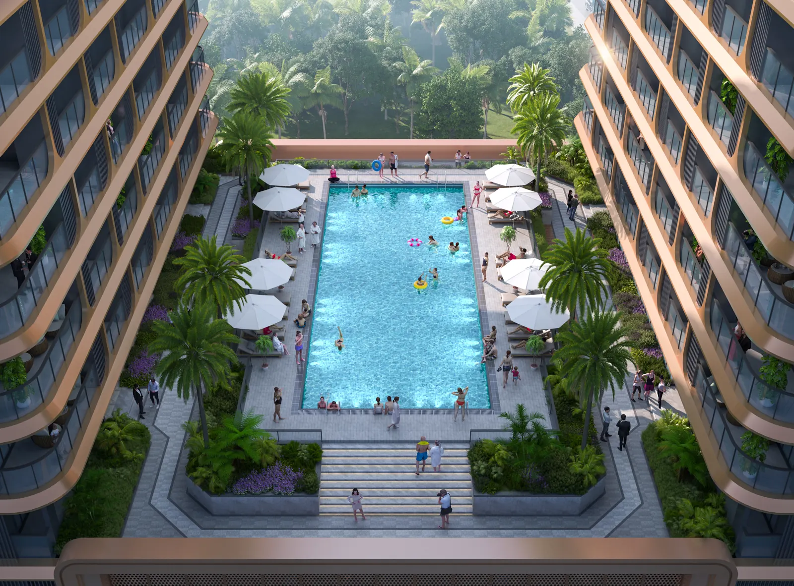 Sky pool courtyard
