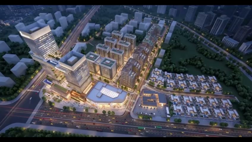 Architectural visualization of Airport Garden City and its surrounding neighbourhood